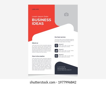Business Idea Flyer Template Design with Corporate, Modern, Minimal and Abstract Poster