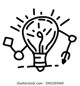 Business idea hand drawn icon design, outline black, doodle icon, vector icon.