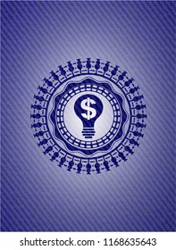 business idea icon with denim texture