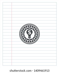 business idea icon emblem drawn in pencil. Vector Illustration. Detailed.