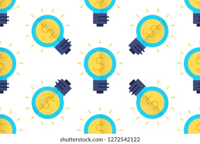 Business idea icon in flat style isolated on white background.  Seamless pattern stock vector illustration
