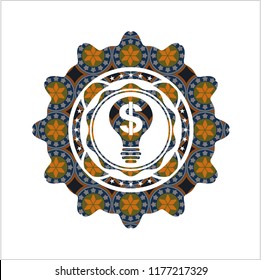 business idea icon inside arabesque style emblem. arabic decoration.