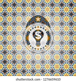 business idea icon inside arabesque style emblem. arabic decoration.