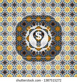 business idea icon inside arabesque emblem background. arabic decoration.