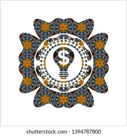 business idea icon inside arabesque emblem background. arabic decoration.