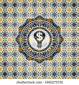 business idea icon inside arabesque emblem background. arabic decoration.