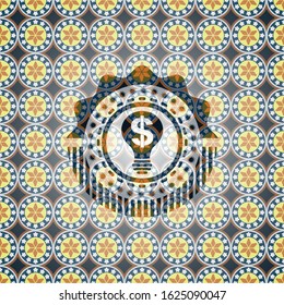 business idea icon inside arabesque style badge. arabic decoration.
