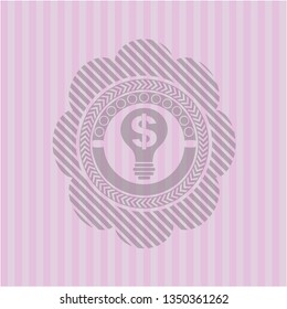 business idea icon inside badge with pink background