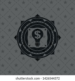 business idea icon inside black emblem