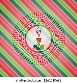 business idea icon inside christmas colors style emblem.