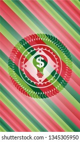 business idea icon inside christmas style emblem.