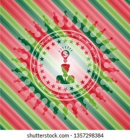 business idea icon inside christmas badge background.