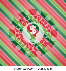 business idea icon inside christmas colors style badge.