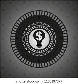 business idea icon inside dark badge or emblem