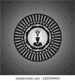 business idea icon inside dark emblem. Retro
