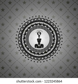 business idea icon inside dark badge or emblem