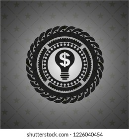 business idea icon inside dark badge or emblem