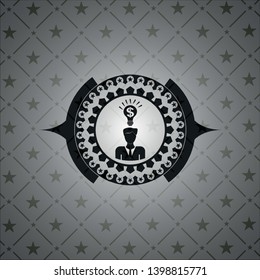 business idea icon inside dark badge