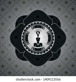 business idea icon inside dark emblem