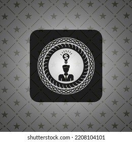 business idea icon inside dark emblem. 