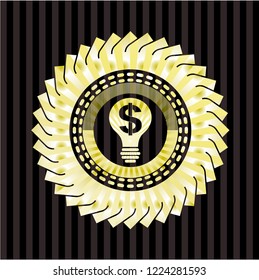 business idea icon inside golden badge