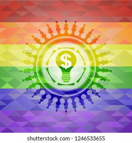 business idea icon inside lgbt colors emblem 