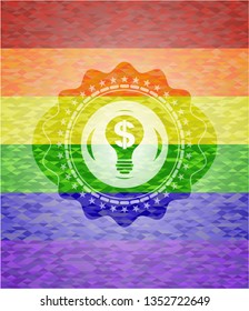 business idea icon inside lgbt colors emblem 