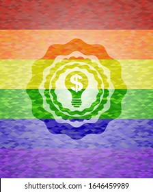 business idea icon inside lgbt colors emblem 
