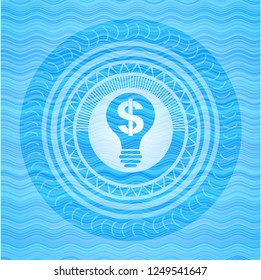 business idea icon inside light blue water style badge.