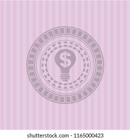 business idea icon inside pink emblem. Vintage.
