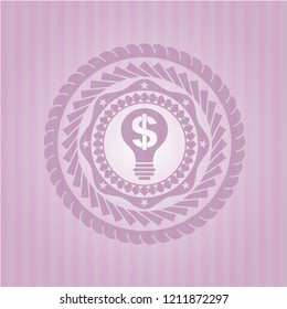 business idea icon inside pink icon or emblem