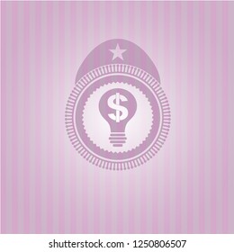 business idea icon inside pink emblem