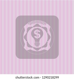 business idea icon inside pink emblem. Vintage.