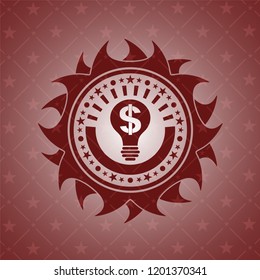 business idea icon inside realistic red emblem