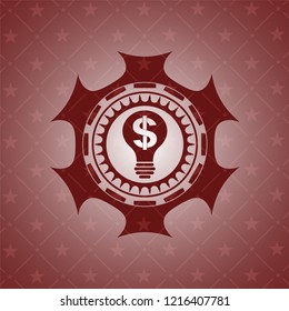 business idea icon inside realistic red emblem