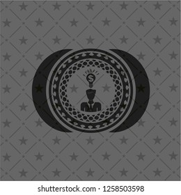 business idea icon inside realistic black emblem