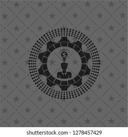 business idea icon inside realistic black emblem