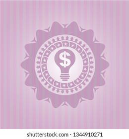 business idea icon inside realistic pink emblem
