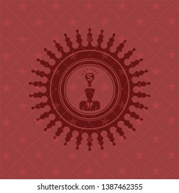 business idea icon inside realistic red emblem