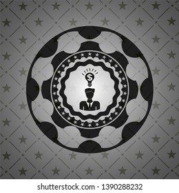 business idea icon inside realistic dark emblem