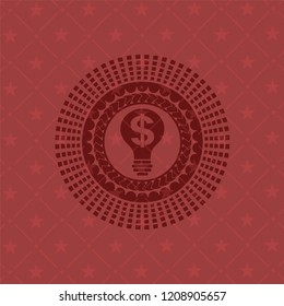 business idea icon inside red emblem. Vintage.