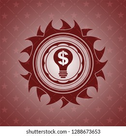 business idea icon inside red emblem. Retro