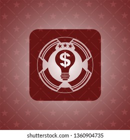 business idea icon inside red icon or emblem