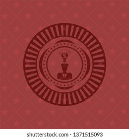 business idea icon inside red emblem