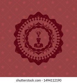 business idea icon inside red emblem