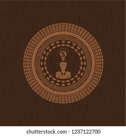 business idea icon inside retro wooden emblem