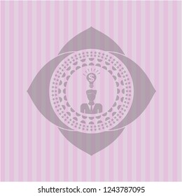 business idea icon inside retro pink emblem