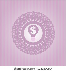 business idea icon inside retro pink emblem