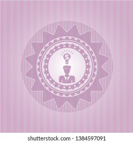 business idea icon inside retro style pink emblem