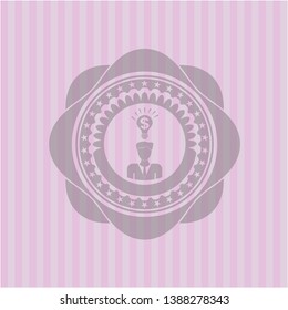 business idea icon inside retro style pink emblem
